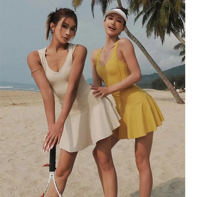Tennis Dress Female Sleeveless - đánh giá và giá Badminton Queen